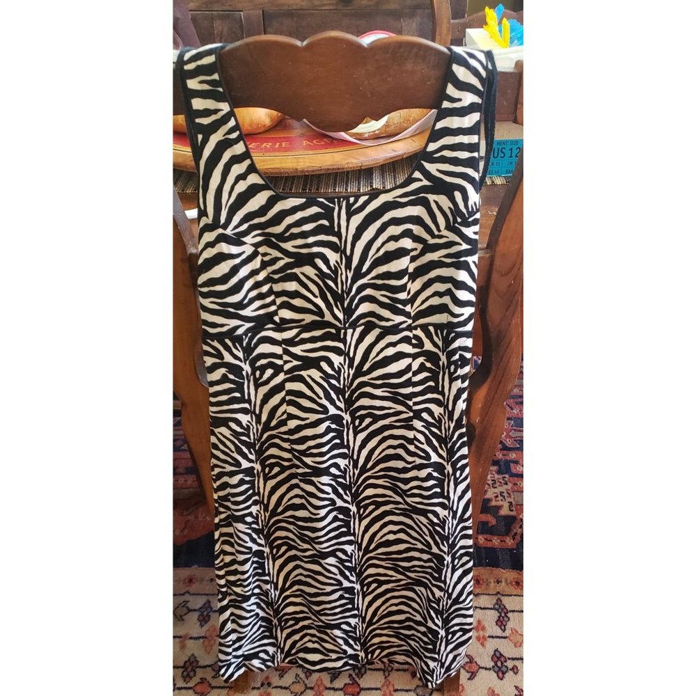 ROBBIE BEE Zebra Halterneck/Backless Dress